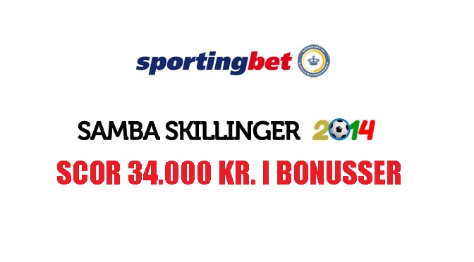 Samba Skillinger på Sportingbet – Scor 34.000 kr. i bonusser